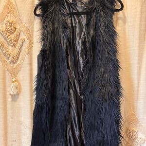 H&M Divided  Faux Fur Vest-Royal Blue-Size 6 ( Med)